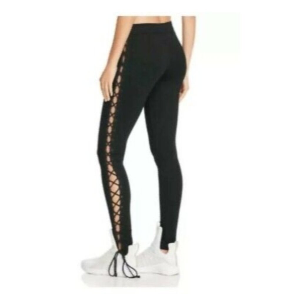 Fenty Puma Rihanna Black Boxing Bomber Lace Up Side Athletic Athleisure Leggings - Picture 11 of 16